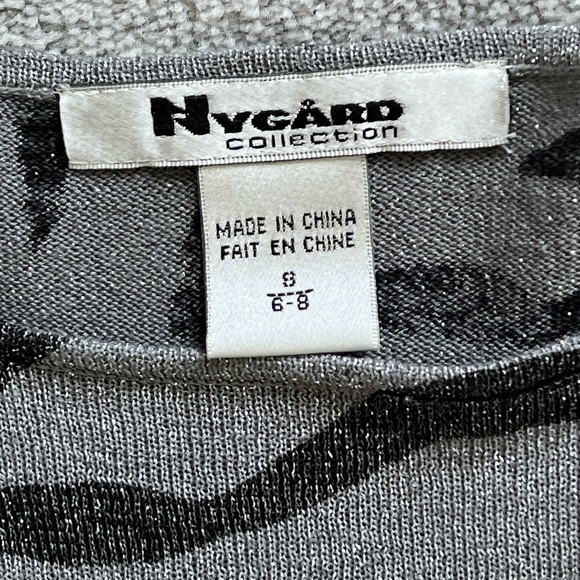 Nygard Collection Sparkly Silk Blend Zebra Print Top - Picture 7 of 7